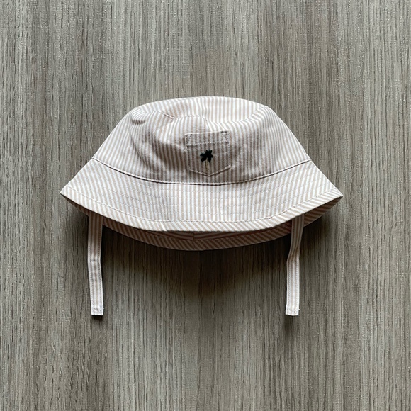 NWT Janie and Jack Gingham Bucket Hat & NWT Striped Palm Bucket Hat White 3-6M - Picture 10 of 14